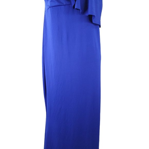 Molliya Maternity Maxi Dress Womens Size XL Sleeveless Blue Ruffle Stretchy NEW - Picture 6 of 12
